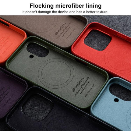 melkco Litchi Texture Magnetic Full Coverage Genuine Leather Phone Case, For iPhone 16