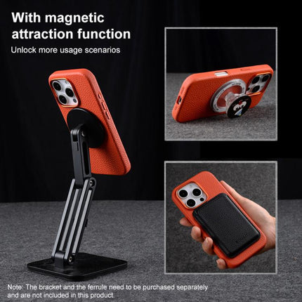 melkco Litchi Texture Magnetic Full Coverage Genuine Leather Phone Case, For iPhone 16 Pro Max, For iPhone 16 Pro, For iPhone 16 Plus