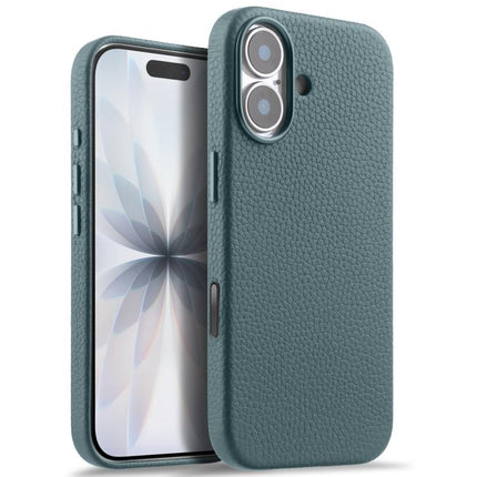 melkco Litchi Texture Magnetic Full Coverage Genuine Leather Phone Case with AI Button, For iPhone 17, For iPhone Air