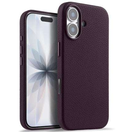 melkco Litchi Texture Magnetic Full Coverage Genuine Leather Phone Case with AI Button, For iPhone 17, For iPhone Air