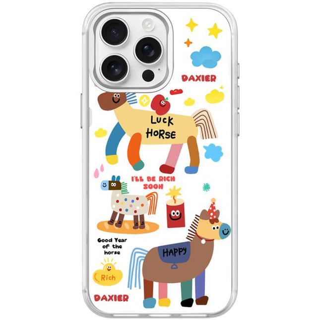Get Rich Immediately Pattern Magnetic Phone Case, For iPhone 15 Pro Max, For iPhone 15 Pro
