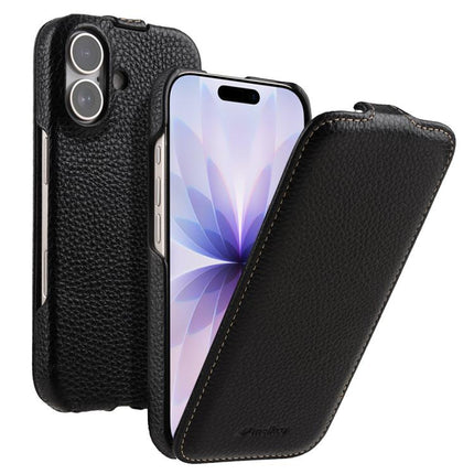 melkco Litchi Texture Vertical Flip Magnetic Genuine Leather Phone Case, For iPhone 17 Pro Max, For iPhone 17 Pro, For iPhone 17, For iPhone Air