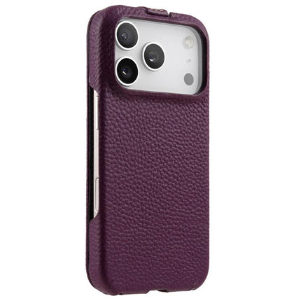 melkco Litchi Texture Vertical Flip Magnetic Genuine Leather Phone Case, For iPhone 17 Pro Max, For iPhone 17 Pro, For iPhone 17, For iPhone Air