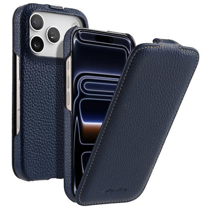 melkco Litchi Texture Vertical Flip Magnetic Genuine Leather Phone Case, For iPhone 18 Pro, For iPhone 18 Pro Max, For iPhone 17 Pro Max, For iPhone 17 Pro