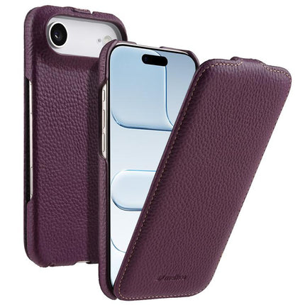 melkco Litchi Texture Vertical Flip Magnetic Genuine Leather Phone Case, For iPhone 17 Pro Max, For iPhone 17 Pro, For iPhone 17, For iPhone Air