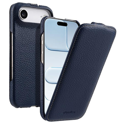 melkco Litchi Texture Vertical Flip Magnetic Genuine Leather Phone Case, For iPhone 17 Pro Max, For iPhone 17 Pro, For iPhone 17, For iPhone Air