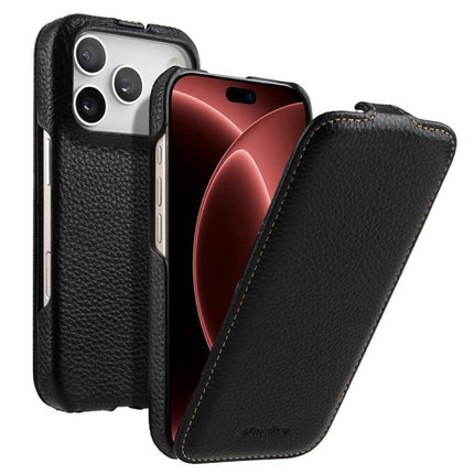 melkco Litchi Texture Vertical Flip Magnetic Genuine Leather Phone Case, For iPhone 18 Pro, For iPhone 18 Pro Max, For iPhone 17 Pro Max, For iPhone 17 Pro