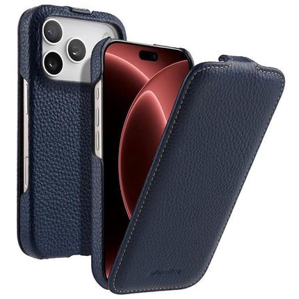 melkco Litchi Texture Vertical Flip Magnetic Genuine Leather Phone Case, For iPhone 18 Pro, For iPhone 18 Pro Max, For iPhone 17 Pro Max, For iPhone 17 Pro