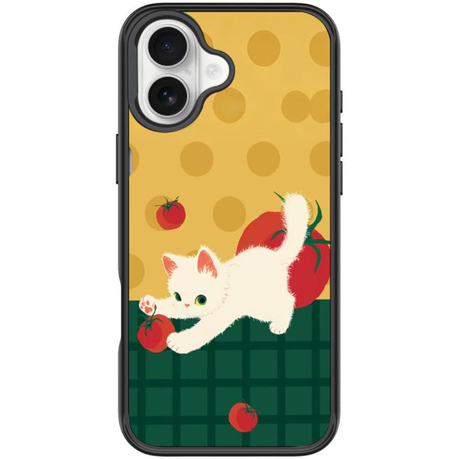 Tomato Cat Pattern Magnetic Phone Case, For iPhone 16 Pro Max, For iPhone 16 Pro, For iPhone 16 Plus, For iPhone 16