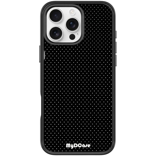 Black Dots Pattern Magnetic Phone Case, For iPhone 16 Pro Max, For iPhone 16 Pro, For iPhone 16 Plus, For iPhone 16