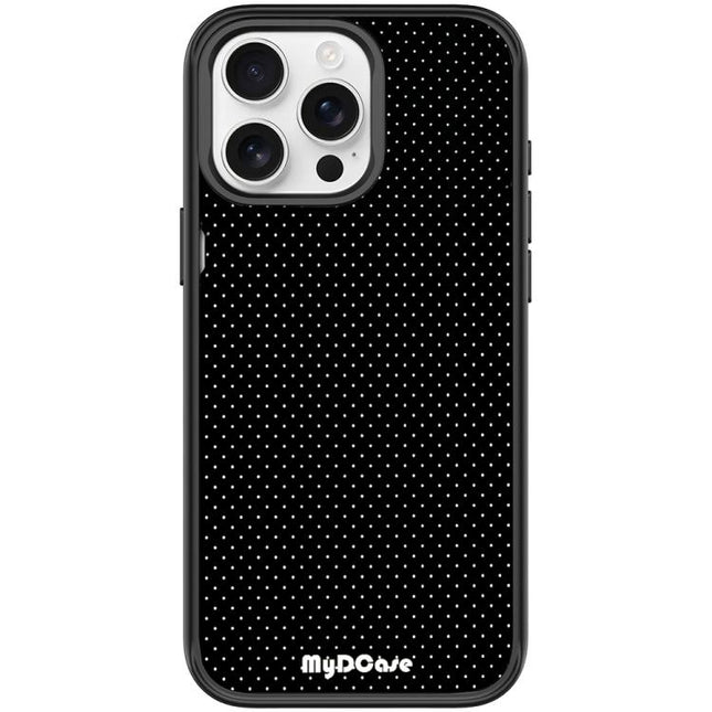 Black Dots Pattern Magnetic Phone Case, For iPhone 15 Pro Max, For iPhone 15 Pro