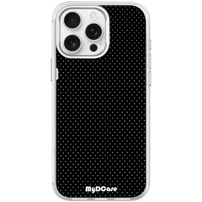 Black Dots Pattern Magnetic Phone Case, For iPhone 15 Pro Max, For iPhone 15 Pro