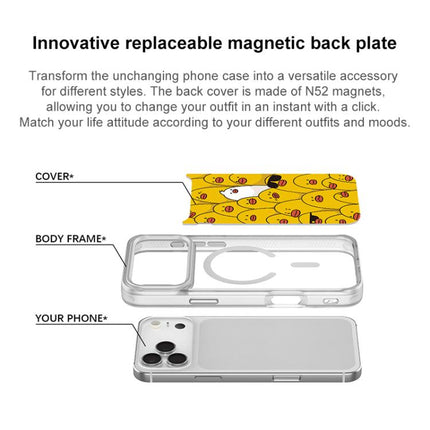 Yellow Duck Pattern Magnetic Phone Case, For iPhone 16 Pro Max, For iPhone 16 Pro, For iPhone 16 Plus, For iPhone 16