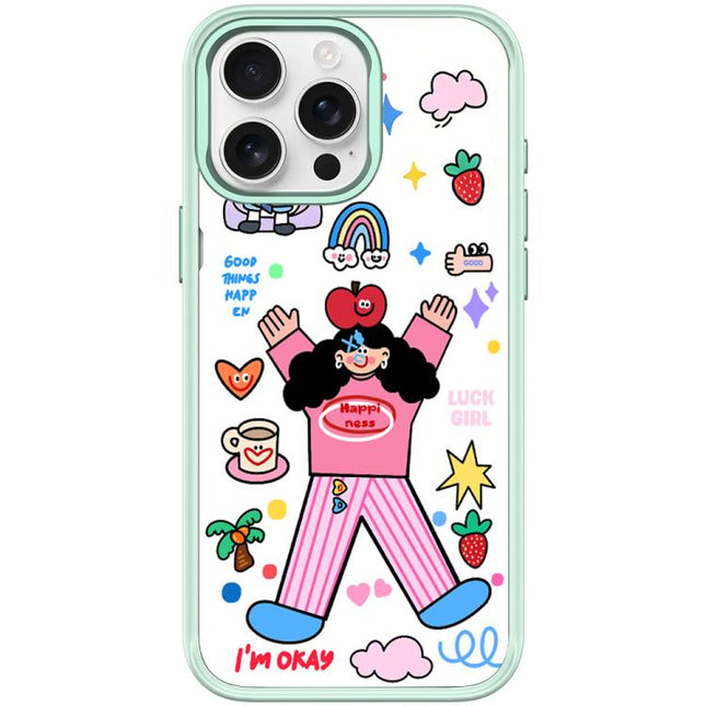 Apple Little Girl Pattern Magnetic Phone Case, For iPhone 15 Pro Max, For iPhone 15 Pro