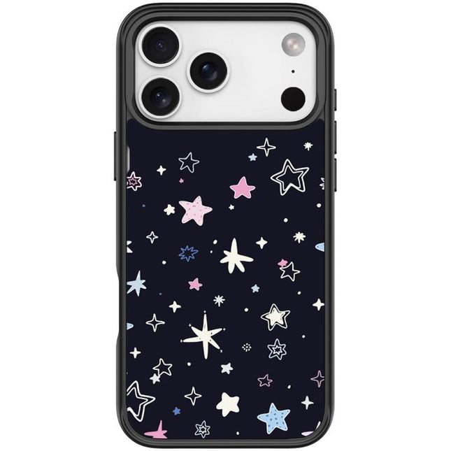 Black Background Colorful Stars Pattern Magnetic Phone Case, For iPhone 17 Pro Max, For iPhone 17 Pro, For iPhone 17, For iPhone Air