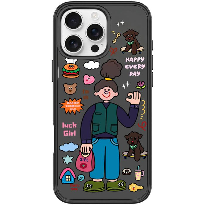 American Girl Pattern Magnetic Phone Case, For iPhone 16 Pro Max, For iPhone 16 Pro, For iPhone 16 Plus, For iPhone 16