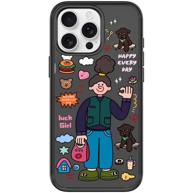 American Girl Pattern Magnetic Phone Case, For iPhone 15 Pro Max, For iPhone 15 Pro