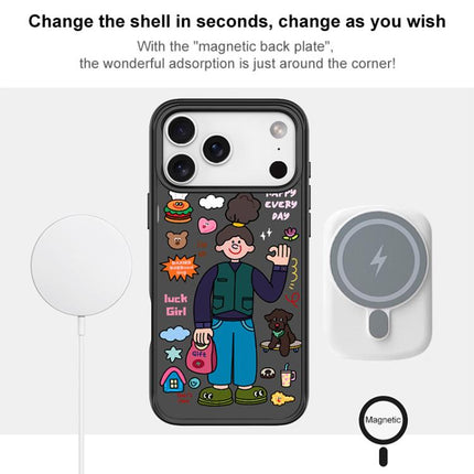 American Girl Pattern Magnetic Phone Case, For iPhone 17 Pro Max, For iPhone 17 Pro, For iPhone 17, For iPhone Air