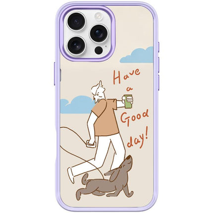 Walking Dog Pattern Magnetic Phone Case, For iPhone 16 Pro Max, For iPhone 16 Pro, For iPhone 16 Plus, For iPhone 16