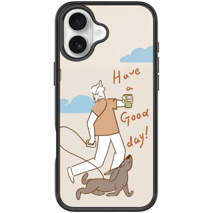 Walking Dog Pattern Magnetic Phone Case, For iPhone 16 Pro Max, For iPhone 16 Pro, For iPhone 16 Plus, For iPhone 16