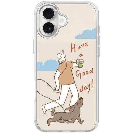 Walking Dog Pattern Magnetic Phone Case, For iPhone 16 Pro Max, For iPhone 16 Pro, For iPhone 16 Plus, For iPhone 16