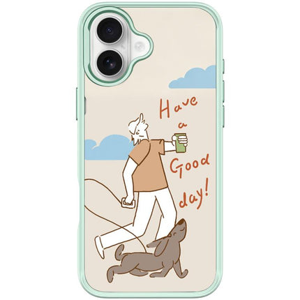 Walking Dog Pattern Magnetic Phone Case, For iPhone 16 Pro Max, For iPhone 16 Pro, For iPhone 16 Plus, For iPhone 16