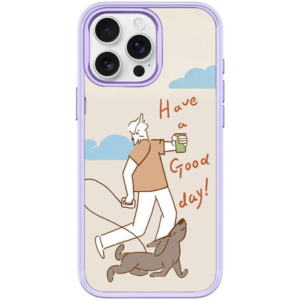Walking Dog Pattern Magnetic Phone Case, For iPhone 15 Pro Max, For iPhone 15 Pro