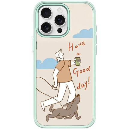 Walking Dog Pattern Magnetic Phone Case, For iPhone 15 Pro Max, For iPhone 15 Pro