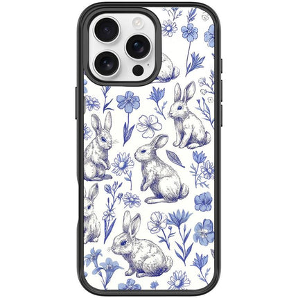 Adorable Sketch Rabbit Pattern Magnetic Phone Case, For iPhone 16 Pro Max, For iPhone 16 Pro, For iPhone 16 Plus, For iPhone 16