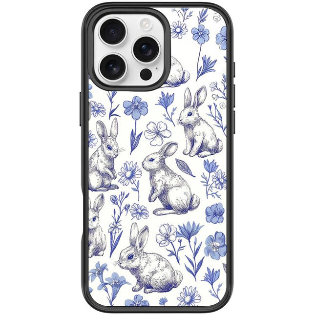 Adorable Sketch Rabbit Pattern Magnetic Phone Case, For iPhone 16 Pro Max, For iPhone 16 Pro, For iPhone 16 Plus, For iPhone 16