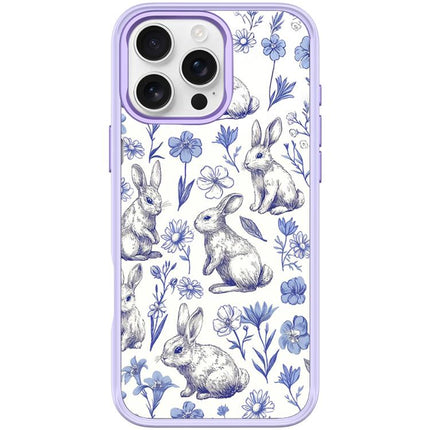 Adorable Sketch Rabbit Pattern Magnetic Phone Case, For iPhone 16 Pro Max, For iPhone 16 Pro, For iPhone 16 Plus, For iPhone 16