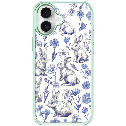 Adorable Sketch Rabbit Pattern Magnetic Phone Case, For iPhone 16 Pro Max, For iPhone 16 Pro, For iPhone 16 Plus, For iPhone 16