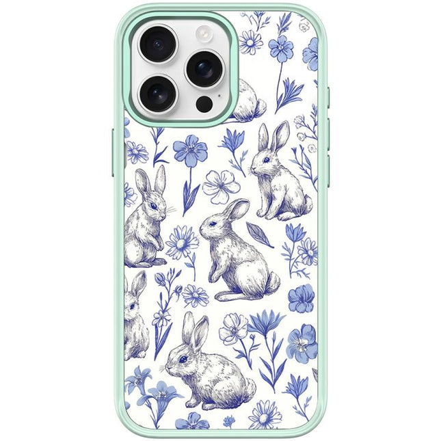 Adorable Sketch Rabbit Pattern Magnetic Phone Case, For iPhone 15 Pro Max, For iPhone 15 Pro
