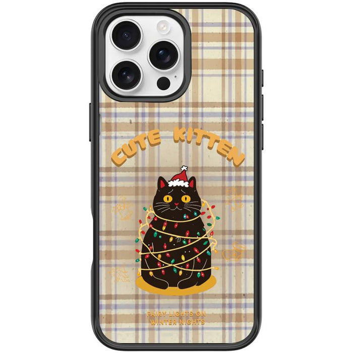 Christmas Cat Pattern Magnetic Phone Case, For iPhone 16 Pro Max, For iPhone 16 Pro, For iPhone 16 Plus, For iPhone 16