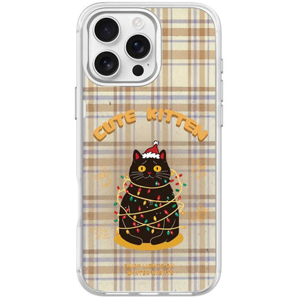 Christmas Cat Pattern Magnetic Phone Case, For iPhone 16 Pro Max, For iPhone 16 Pro, For iPhone 16 Plus, For iPhone 16