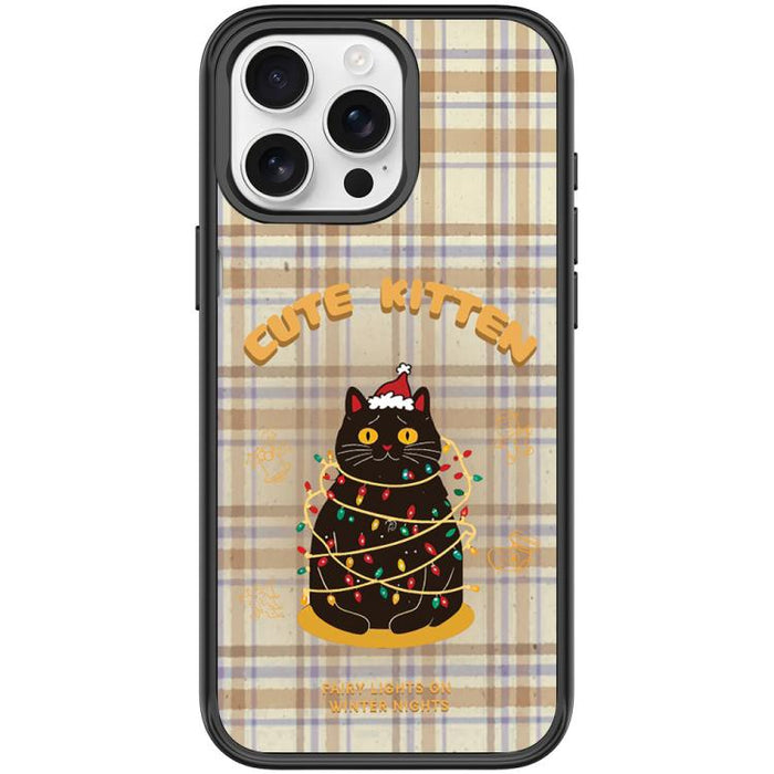 Christmas Cat Pattern Magnetic Phone Case, For iPhone 15 Pro Max, For iPhone 15 Pro