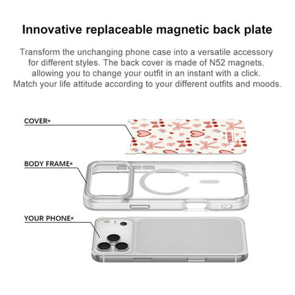 Pink Lover Pattern Magnetic Phone Case, For iPhone 15 Pro Max, For iPhone 15 Pro