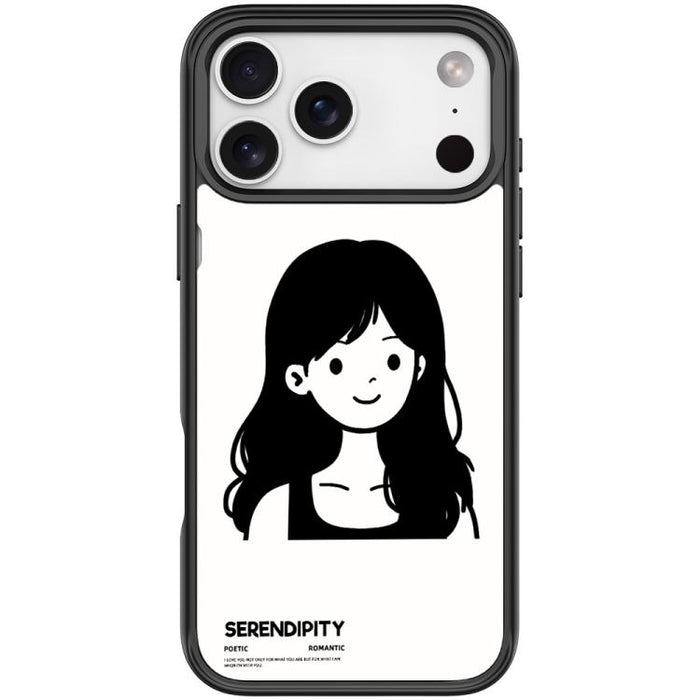 Sketching Style Curly Haired Girl Pattern Magnetic Phone Case, For iPhone 17 Pro Max, For iPhone 17 Pro, For iPhone 17, For iPhone Air