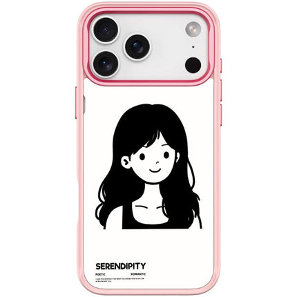 Sketching Style Curly Haired Girl Pattern Magnetic Phone Case, For iPhone 17 Pro Max, For iPhone 17 Pro, For iPhone 17, For iPhone Air