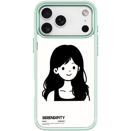 Sketching Style Curly Haired Girl Pattern Magnetic Phone Case, For iPhone 17 Pro Max, For iPhone 17 Pro, For iPhone 17, For iPhone Air