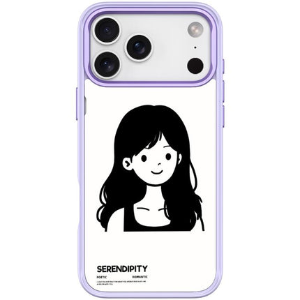 Sketching Style Curly Haired Girl Pattern Magnetic Phone Case, For iPhone 17 Pro Max, For iPhone 17 Pro, For iPhone 17, For iPhone Air