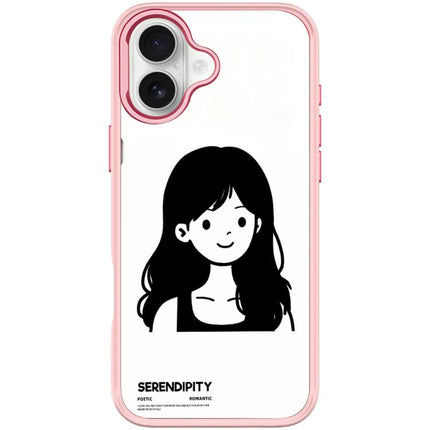 Sketching Style Curly Haired Girl Pattern Magnetic Phone Case, For iPhone 17 Pro Max, For iPhone 17 Pro, For iPhone 17, For iPhone Air