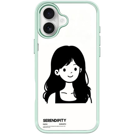 Sketching Style Curly Haired Girl Pattern Magnetic Phone Case, For iPhone 17 Pro Max, For iPhone 17 Pro, For iPhone 17, For iPhone Air