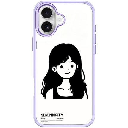 Sketching Style Curly Haired Girl Pattern Magnetic Phone Case, For iPhone 17 Pro Max, For iPhone 17 Pro, For iPhone 17, For iPhone Air