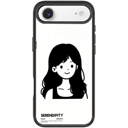 Sketching Style Curly Haired Girl Pattern Magnetic Phone Case, For iPhone 17 Pro Max, For iPhone 17 Pro, For iPhone 17, For iPhone Air