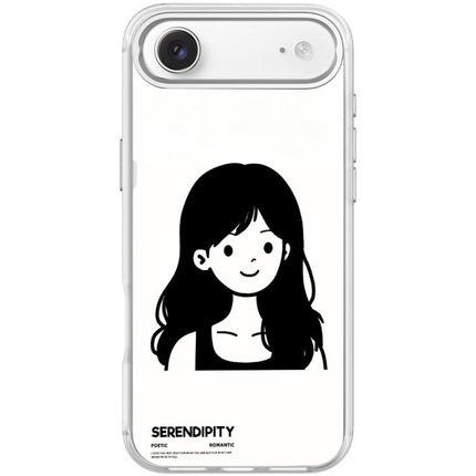Sketching Style Curly Haired Girl Pattern Magnetic Phone Case, For iPhone 17 Pro Max, For iPhone 17 Pro, For iPhone 17, For iPhone Air