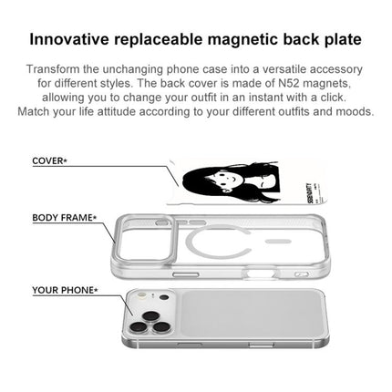 Sketching Style Curly Haired Girl Pattern Magnetic Phone Case, For iPhone 17 Pro Max, For iPhone 17 Pro, For iPhone 17, For iPhone Air