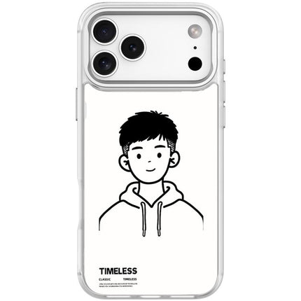 Sketch Hooded Boy Pattern Magnetic Phone Case, For iPhone 17 Pro Max, For iPhone 17 Pro, For iPhone 17, For iPhone Air