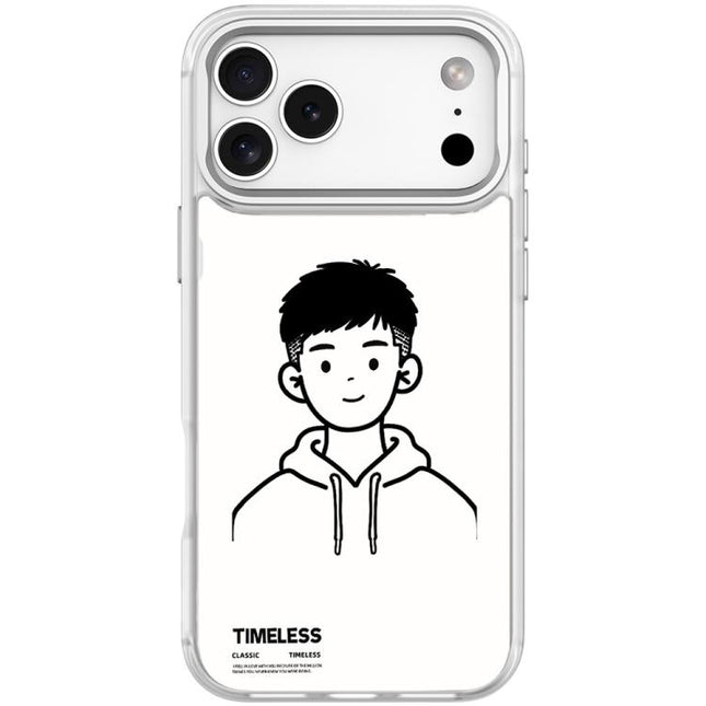 Sketch Hooded Boy Pattern Magnetic Phone Case, For iPhone 17 Pro Max, For iPhone 17 Pro, For iPhone 17, For iPhone Air