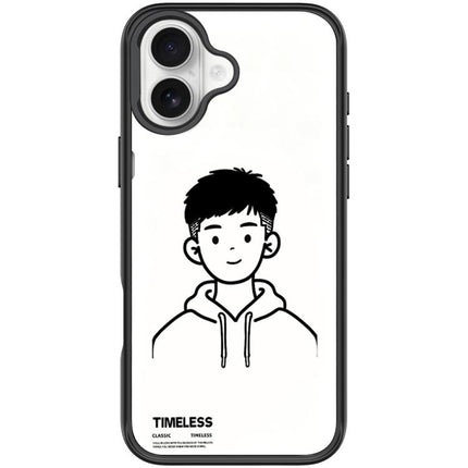 Sketch Hooded Boy Pattern Magnetic Phone Case, For iPhone 17 Pro Max, For iPhone 17 Pro, For iPhone 17, For iPhone Air
